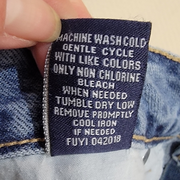 Vanilla Star Distressed Fringe High Low Hem Denim Mini Jeans Skirt Size 5 - Picture 15 of 16